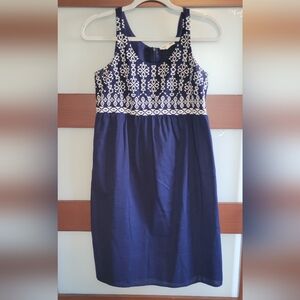 beachlunchlounge Navy and White Casual Dress